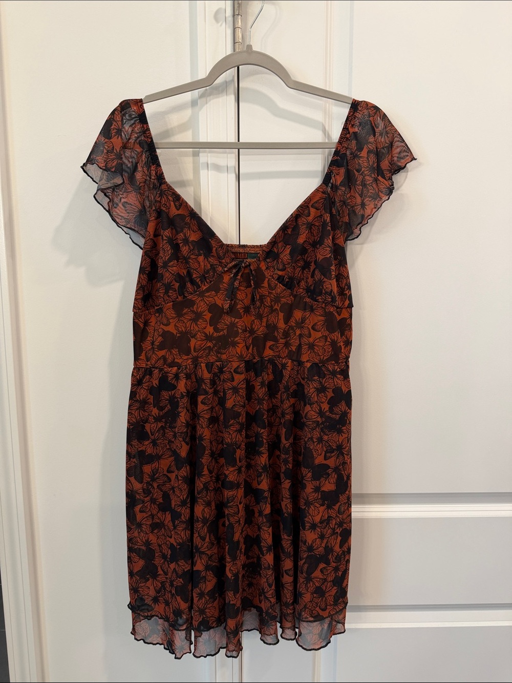 wild fable Rust and Black Floral Mini Dress
